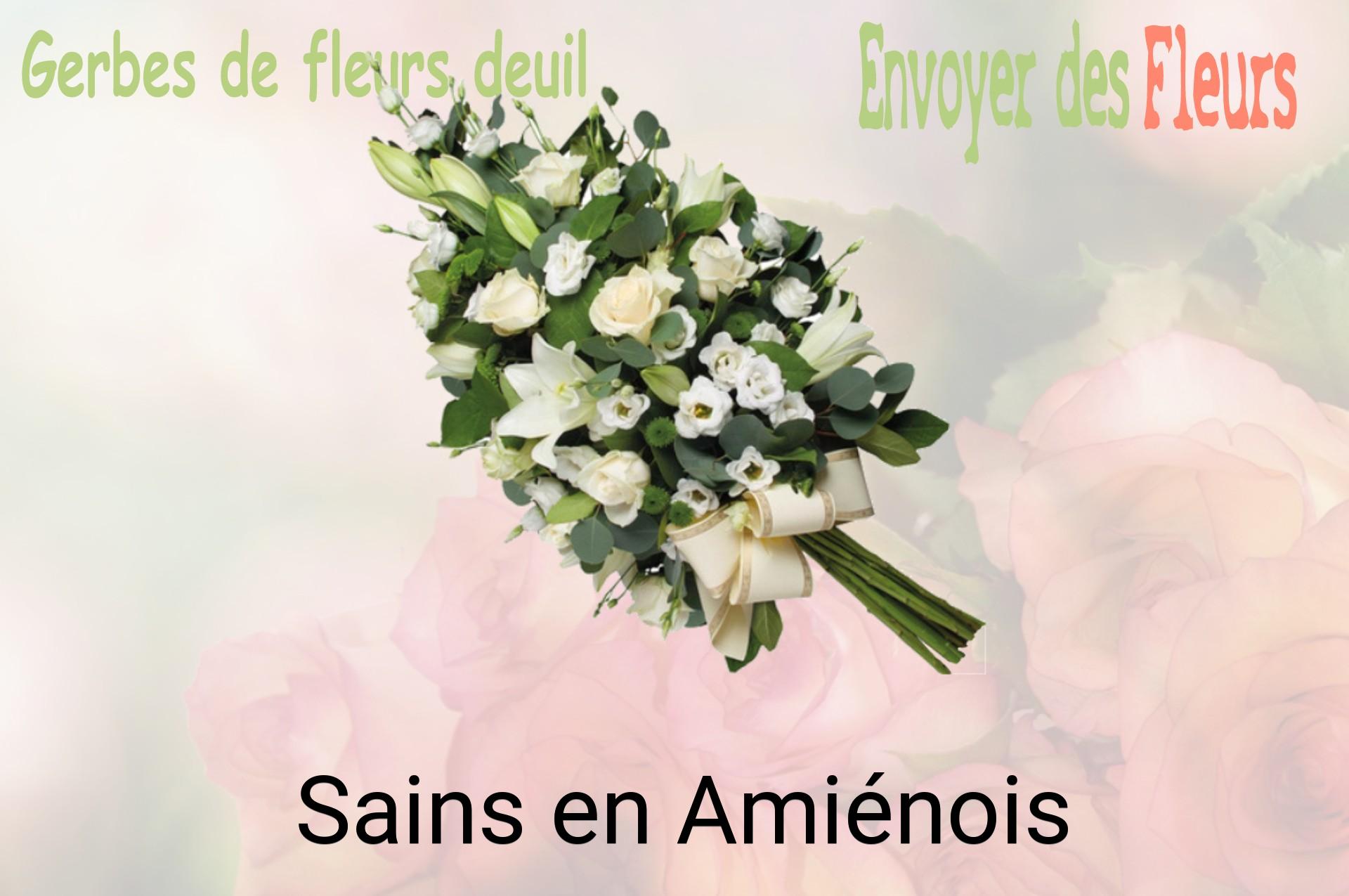 Gerbe de fleurs de deuil livrée à Sains-en-Amiénois